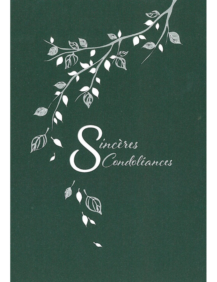 Doppelkarte. Sincères Condoléances