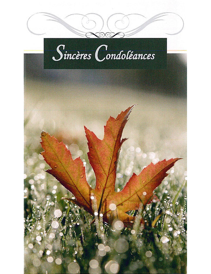 Doppelkarte. Sincères Condoléances