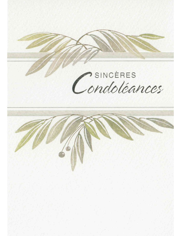 Doppelkarte. Sincères Condoléances
