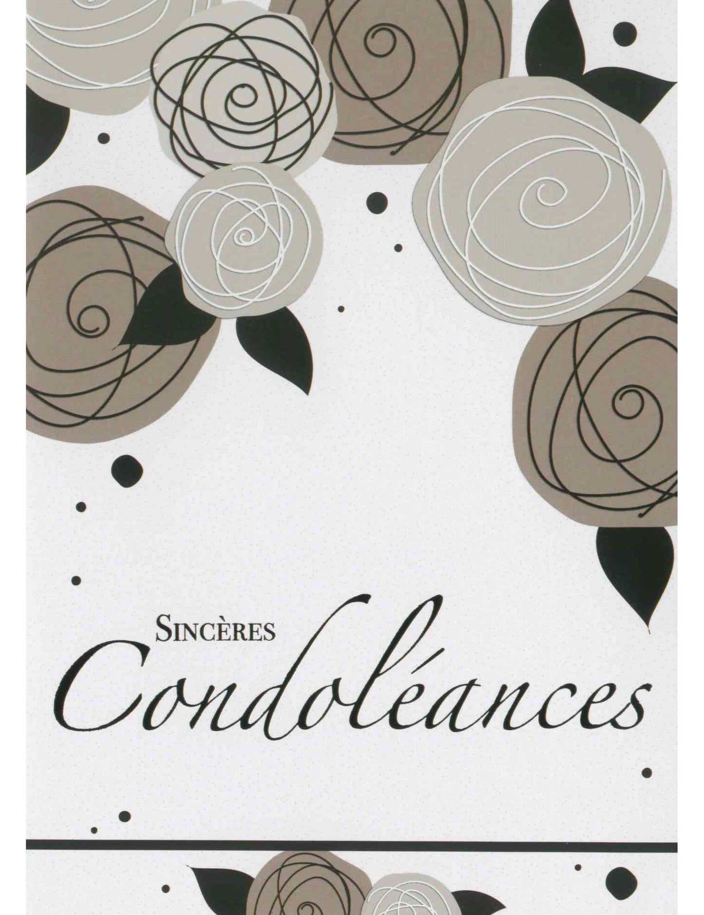 Doppelkarte. Sincères Condoléances