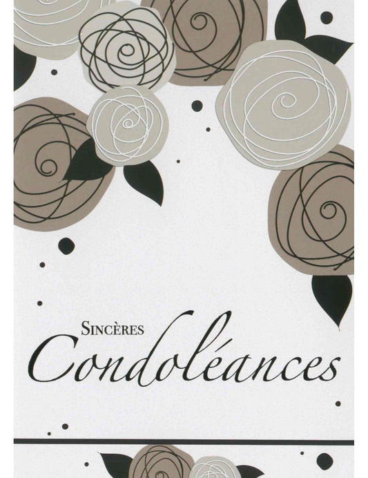 Doppelkarte. Sincères Condoléances