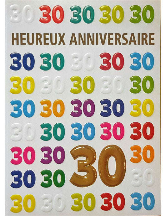 Doppelkarte / Heureux 30 Anniversaire