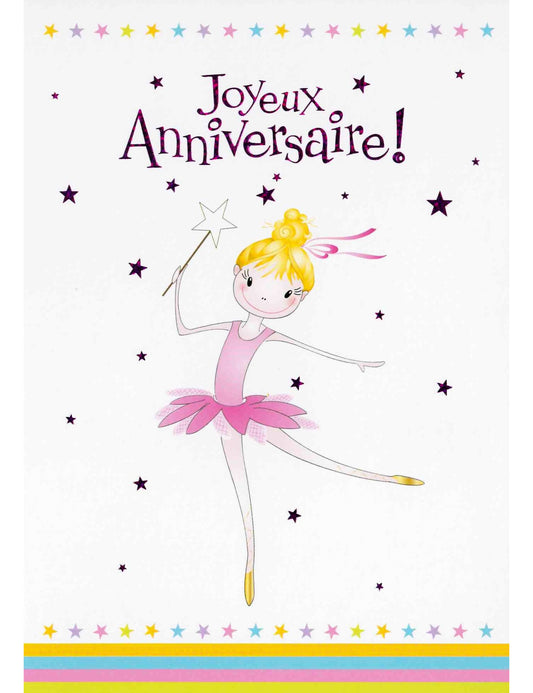 Doppelkarte. Heureux Anniversaire