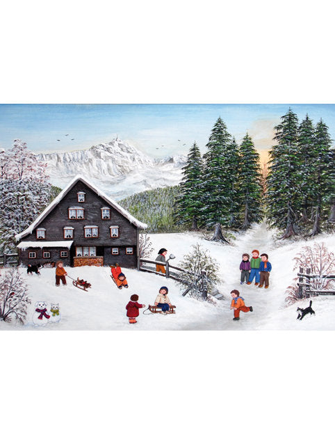 Doppelkarte blanco Winter