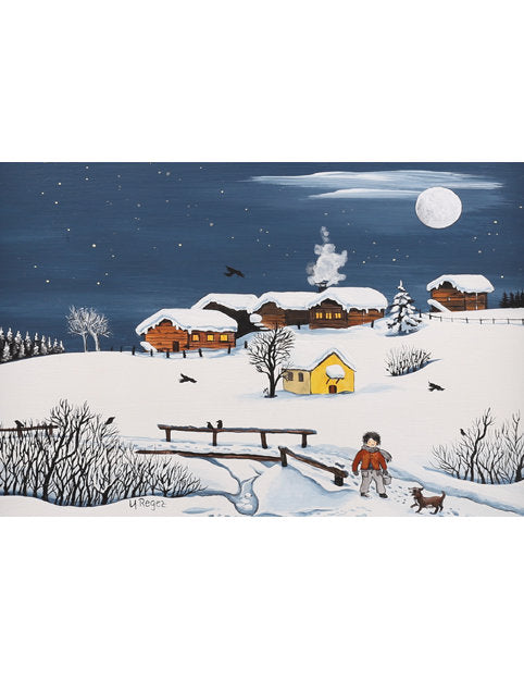 Doppelkarte blanco Winter