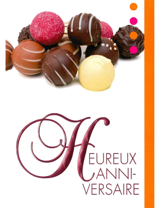 Doppelkarte. Heureux Anniversaire