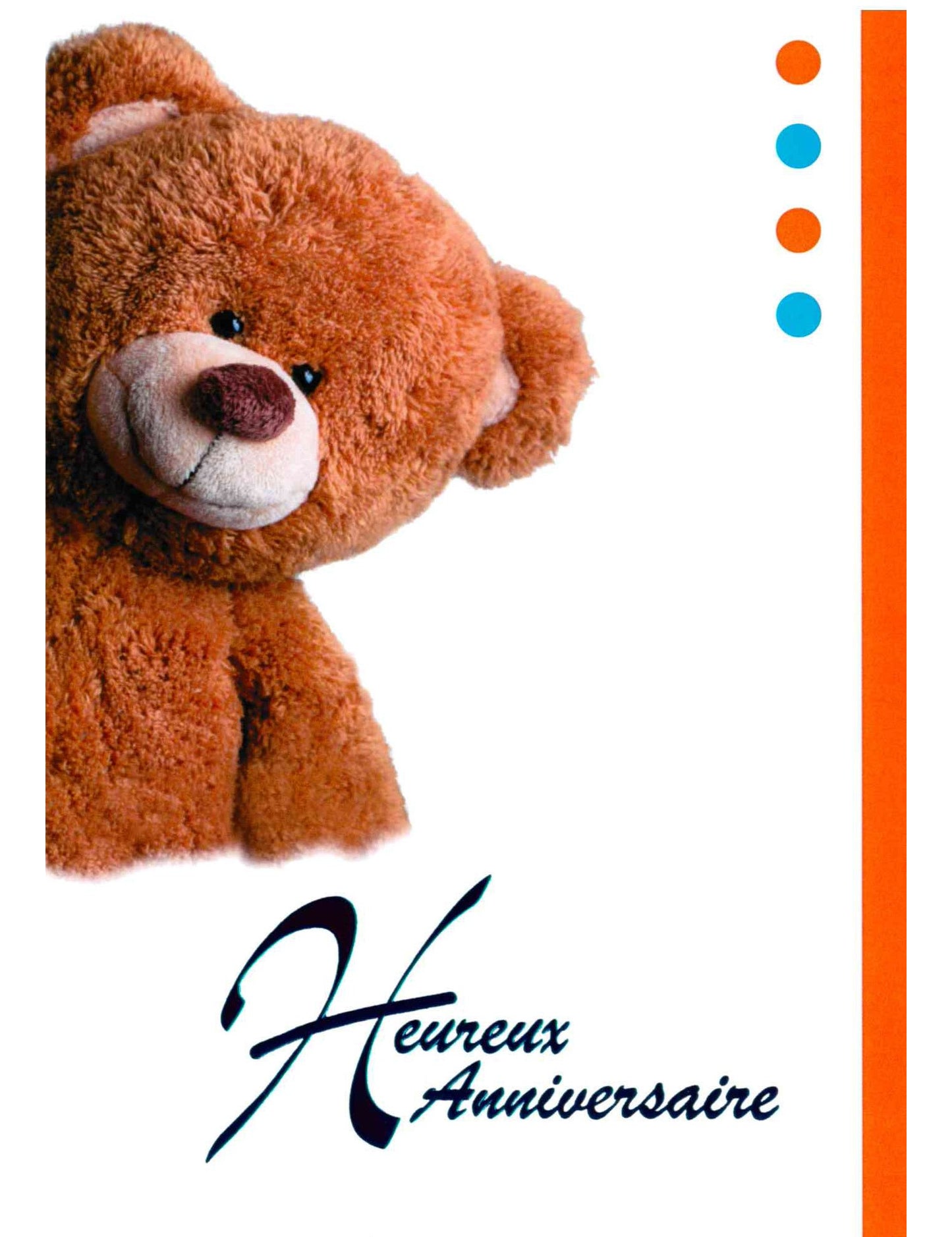 Doppelkarte. Heureux Anniversaire