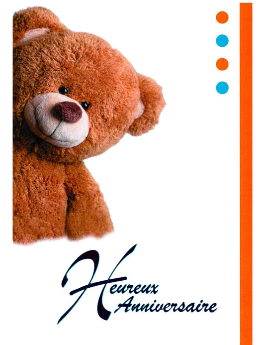 Doppelkarte. Heureux Anniversaire