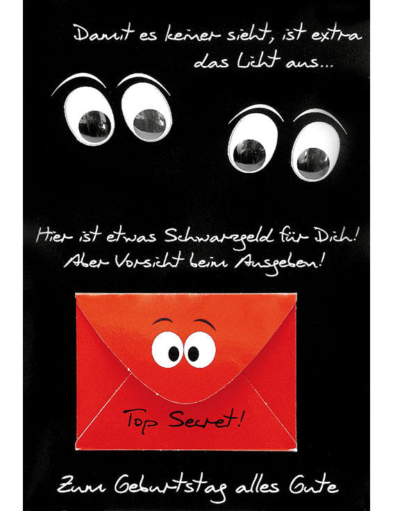 Doppelkarte/ Geburtstag / Geldkarte / hoch