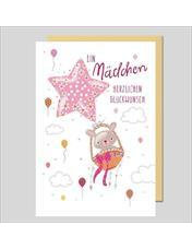 Doppelkarte. Avantgarde - Glückwunsch Ein Mädchen