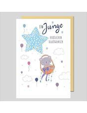 Doppelkarte. Avantgarde - Glückwunsch Ein Junge