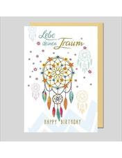 Doppelkarte. Avantgarde - Happy Birthday Traumfänger