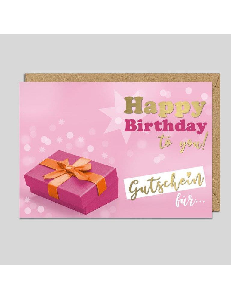 Doppelkarte. Gutscheinkarte Happy Birthday