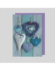 Doppelkarte. Fotokarte Herzen / blanko