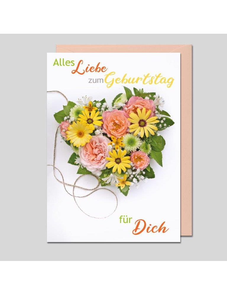 Doppelkarte. Alles Liebe zum Geburtstag