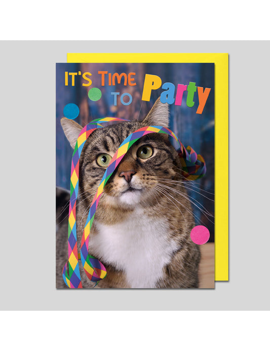 Doppelkarte. Geburtstag, it`s time to Party