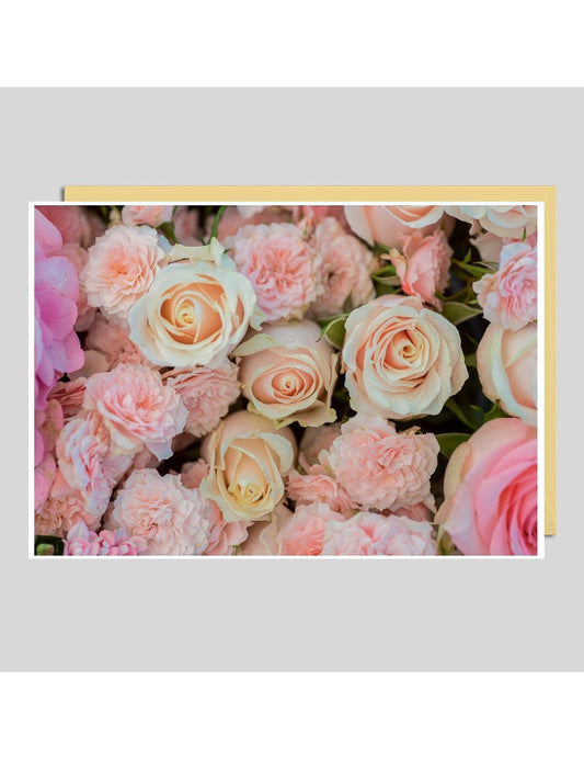 Doppelkarte. Foto Blumen / blanko