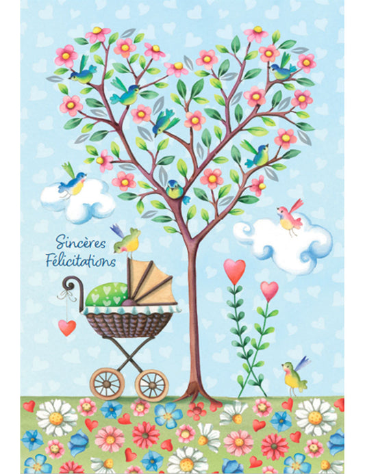 Carte double. Sinceres Felicitations