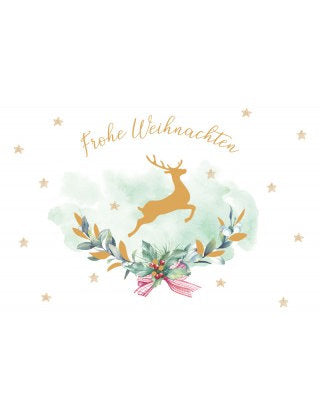 Doppelkarte. Green Karma X-MAS - Goldener Hirsch