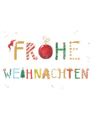 Doppelkarte. Green Karma X-MAS - Dekorative Buchstaben