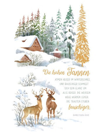 Doppelkarte. Green Karma X-MAS - Am Waldesrand