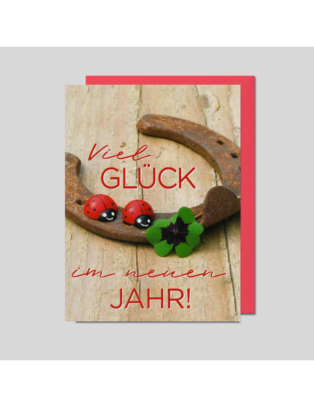 Doppelkarte. Viel Glück im neuen Jahr!