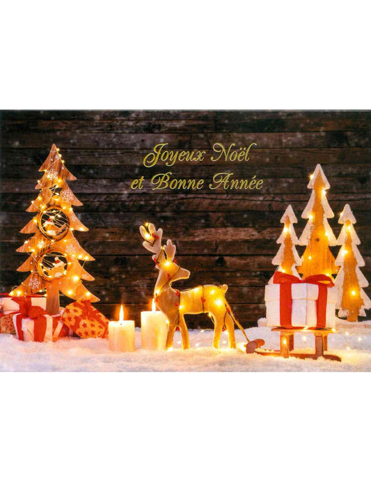 Carte double. Joyeux Noël et Bonne Année