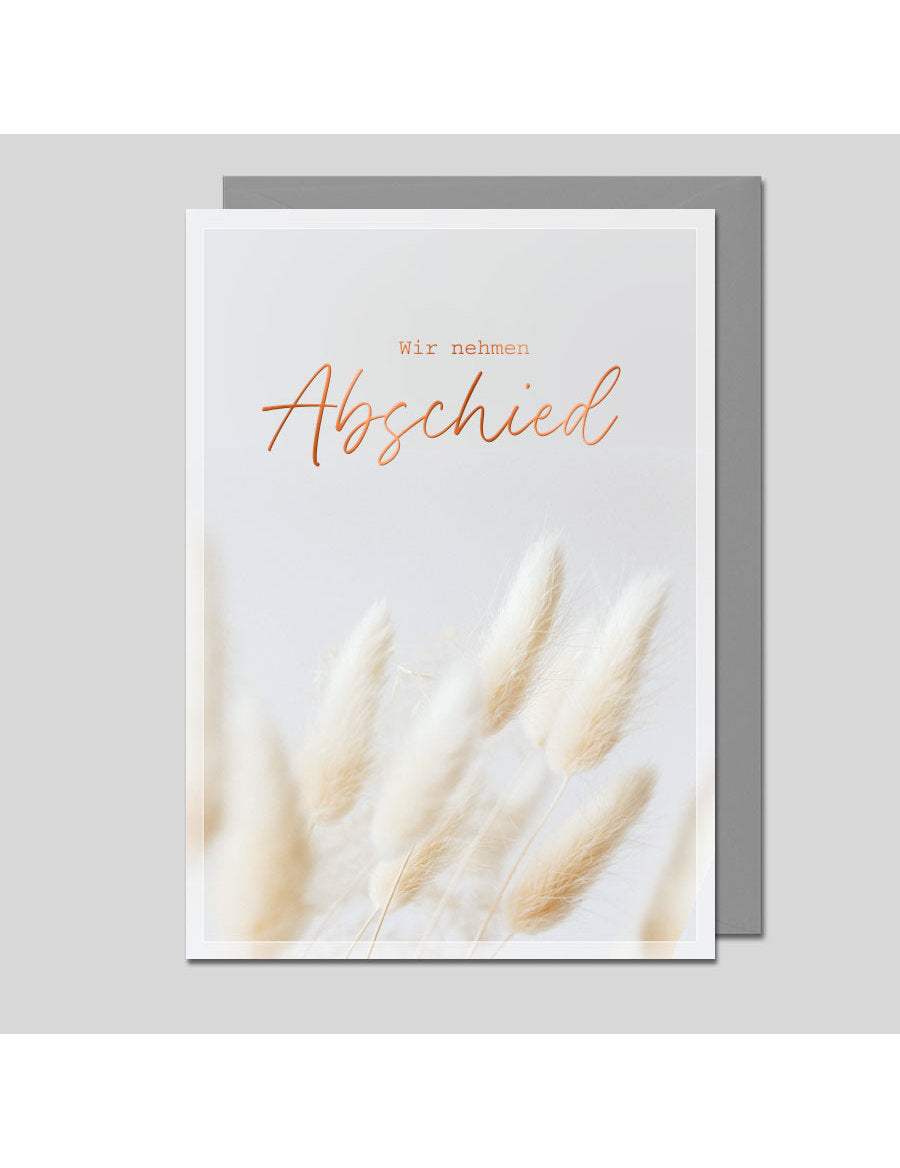 Doppelkarte. Wir nehmen Abschied