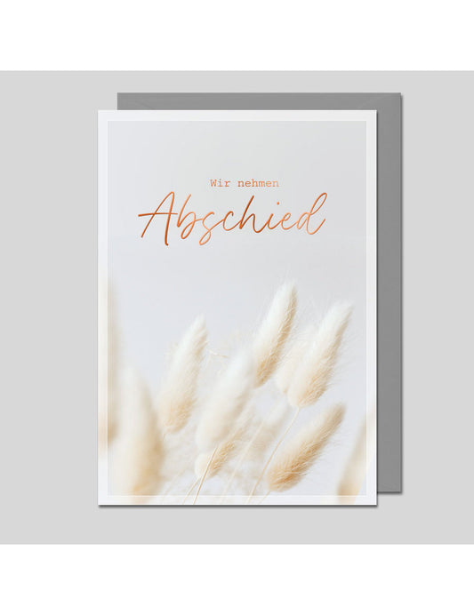 Doppelkarte. Wir nehmen Abschied
