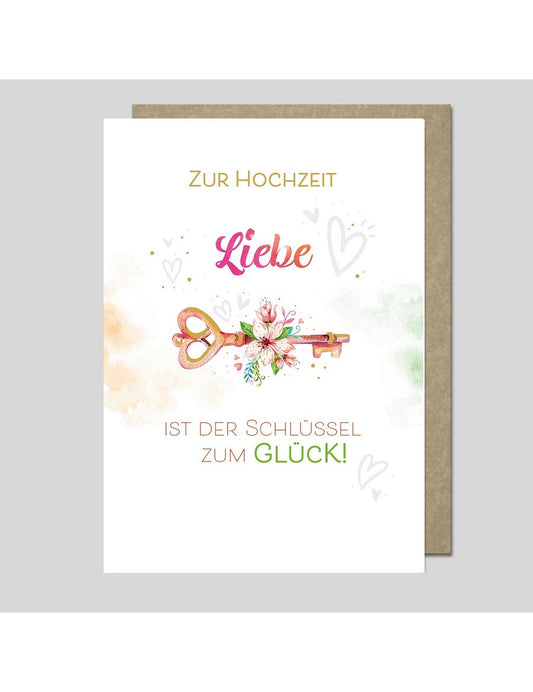 Doppelkarte. AQUARELLE / Zur Hochzeit