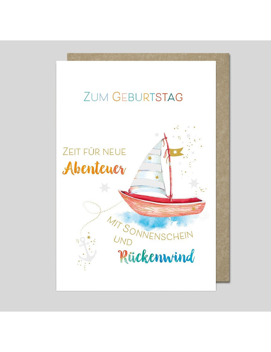 Doppelkarte. AQUARELLE / plastikfrei / Zum Geburtstag