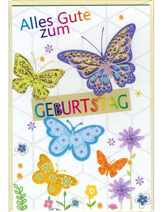 Doppelkarte / Geburtstag / hoch