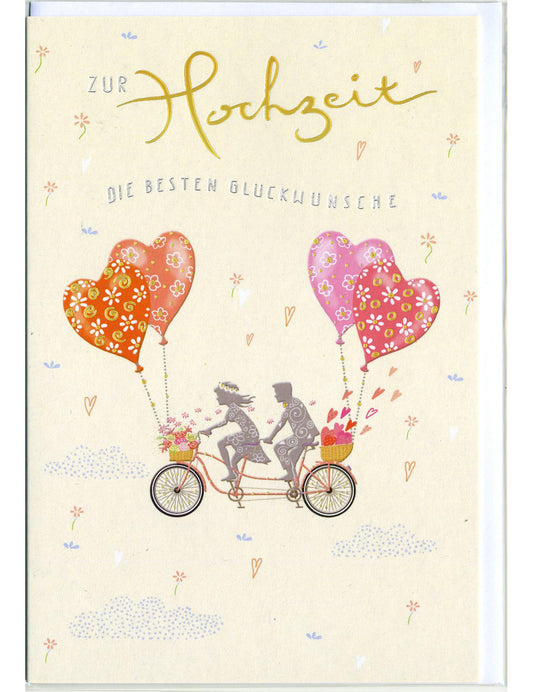 Doppelkarte / Hochzeit / hoch