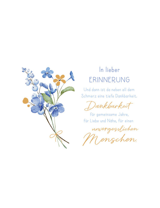 Doppelkarte. Green Karma / Trauer / Vergiss mein nicht