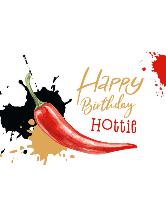 Doppelkarte. Green Karma / Happy Birthday Hottie / Pepperoni