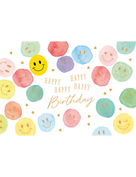 Doppelkarte. Green Karma / Happy Birthday / Smilies