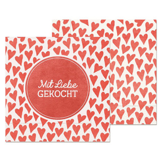Serviette Mit Liebe Gekocht 20St