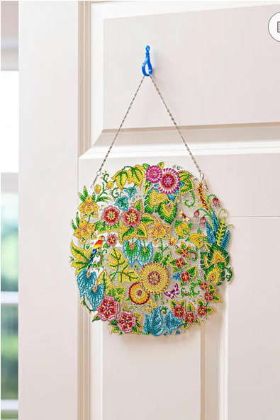 Diamond Painting Dekokranz (Motiv: Blumenpracht)