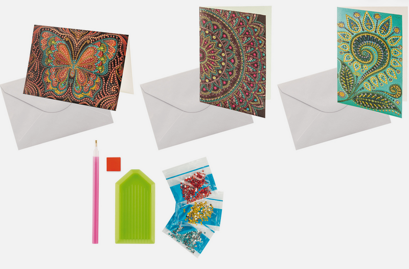 Diamond Painting DIY Grusskarten "Türkis" 3er-Set