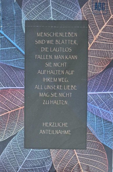 Herzliche Anteilnahme (B6)
