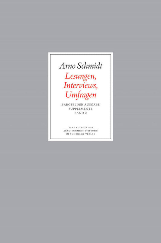 Lesungen, Interviews, Umfragen, Buch u. DVD u. 12 CD-Audios (Arno Schmidt)
