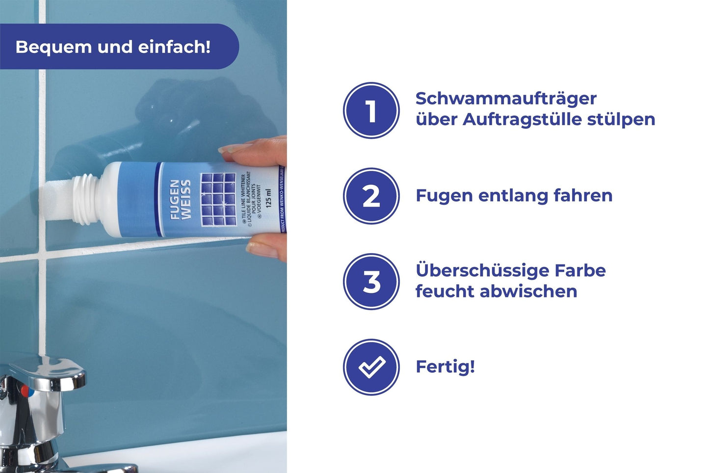 Fugenweiss mit Schwammaufträger 125 ml