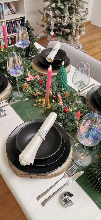 Tischläufer "Sternenzauber" dunkelgrün, 40x140cm