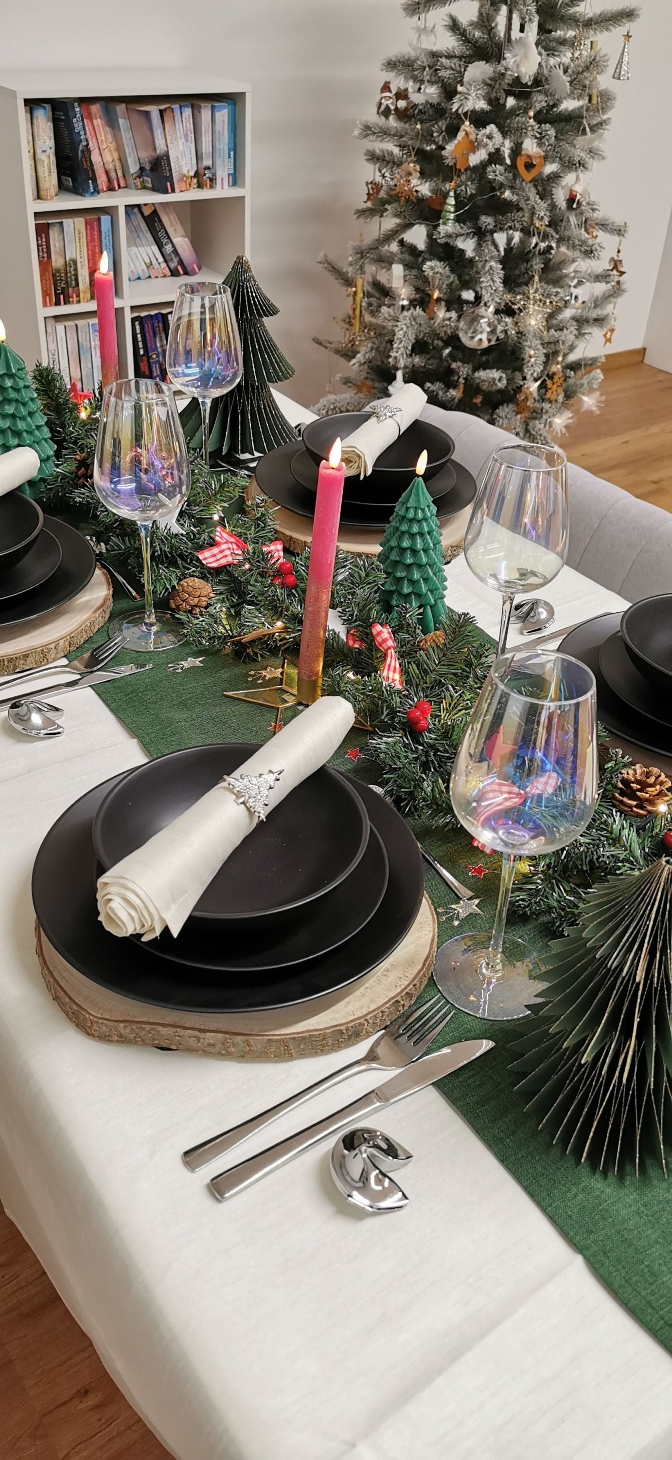 Tischläufer "Sternenzauber" dunkelgrün, 40x140cm