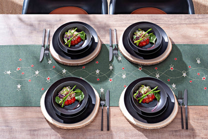 Tischläufer "Sternenzauber" dunkelgrün, 40x140cm