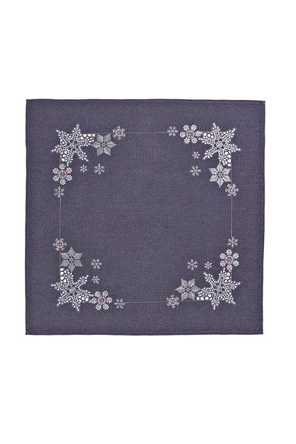 Mitteldecke Eisblumen anthrazit (Grösse: 85 x 85 cm)