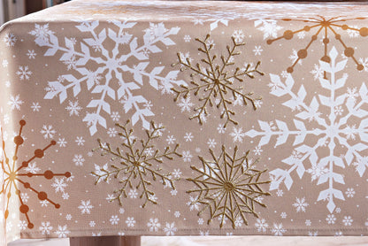 Tischdecke Goldene Eisblumen (Grösse: 130 x 170cm)