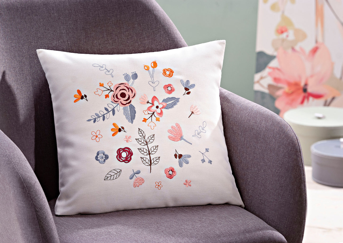 Kissenhülle  "Flowers" 40 x 40 cm