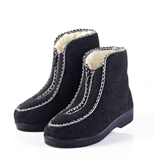 Thermo-Hausschuhe "Marita" (Grösse: 42) grau