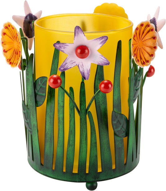 Windlicht "Blumenwiese" mit Glaseinsatz